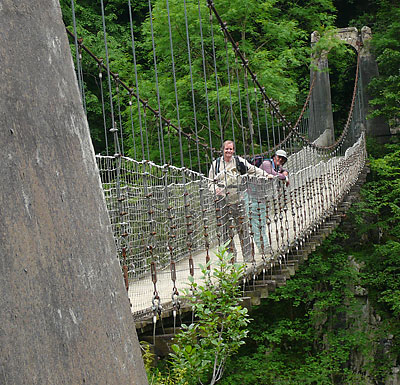 George and Mostyn on the Passerelle d'Holzarte