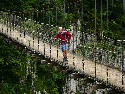 Ian on the Passerelle d'Holzarte