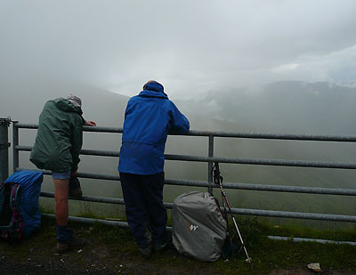 Ian and Mostyn looking at clouds at Col d'Anhaou